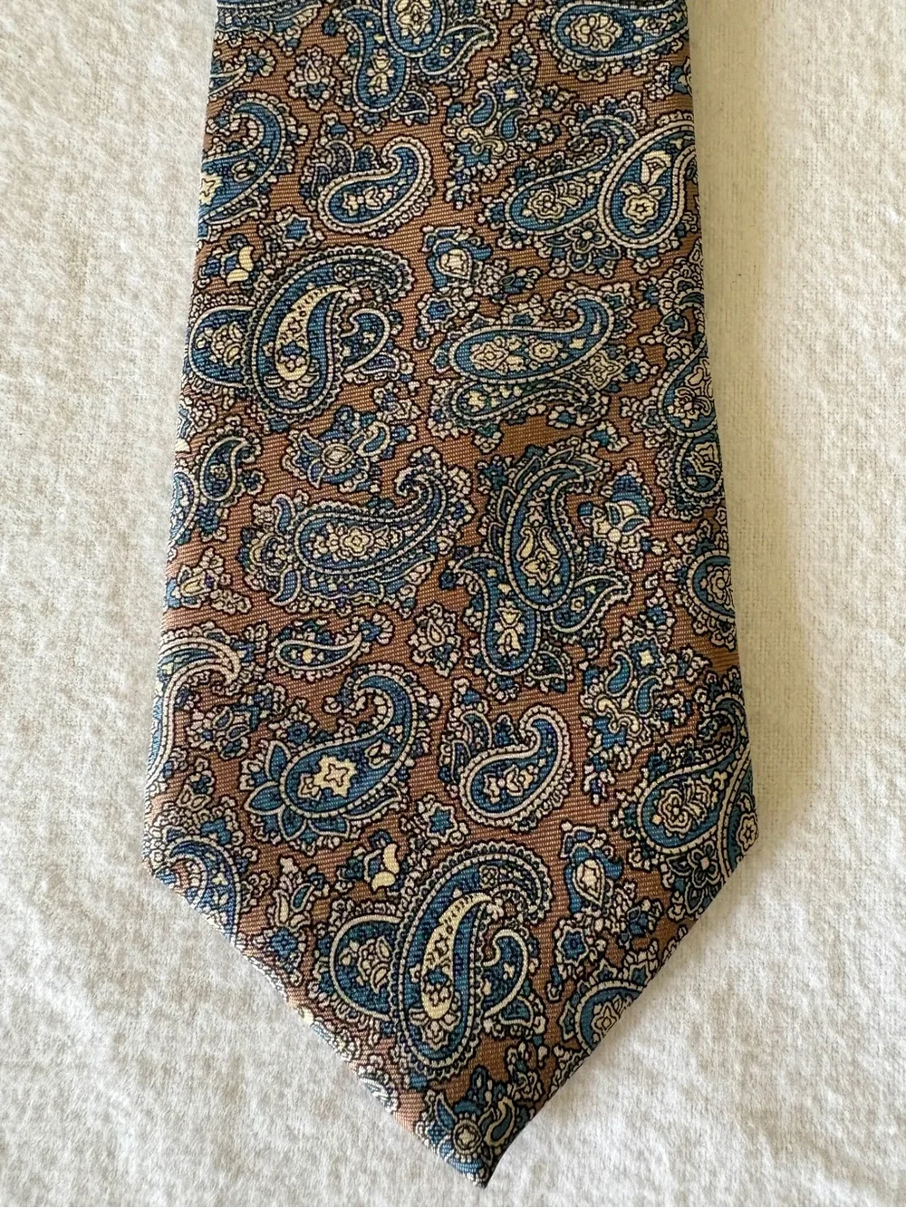 Vintage Bert Pulitzer Brown Paisley Silk Tie Classic Made in USA EUC